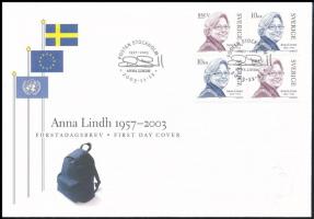 2003 Anna Lindh sor Mi 2382-2383 FDC-n