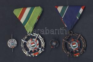 2klf fokozatú (ezüst, bronz) szocialista katonai kitüntetés szalaggal, hozzávaló kitűzővel T:1