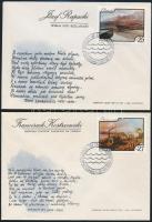 Painting set on 4 FDC Festmény sor 4 db FDC-n