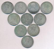 1930. 5P Ag "Horthy jobbra" (10x) T:2-,3 patina, karc Adamo P8