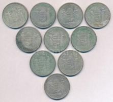 1930. 5P Ag "Horthy jobbra" (10x) T:2-,3 patina, karc
Adamo P8