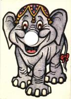 3 db modern "ujjbedugós" humoros képeslap / 3 modern humorous postcards with holes for thu...