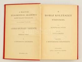 Ribbeck, Otto: A római költészet története. 1-3. köt. Bp., 1891-1893, MTA. Kopott vászonkötésben, eg...