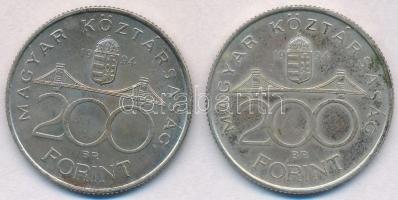1994. 200Ft Ag "Deák" (2x) T:2 patina