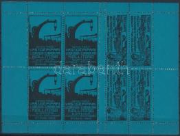 1911 Nemzetközi Vas- és Gépipari kiállítás levélzáró kisív, kék