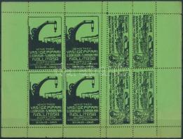 1911 Nemzetközi Vas- és Gépipari kiállítás levélzáró kisív, zöld