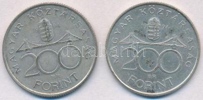 1994. 200Ft Ag "Deák" (2x) T:2 patina