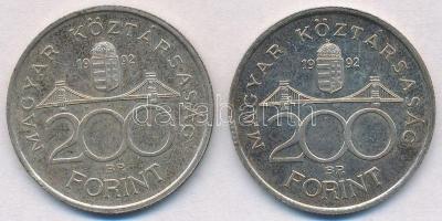 1992-1994. 200Ft Ag "MNB/Deák" (2x) T:2 patina, ph., patina