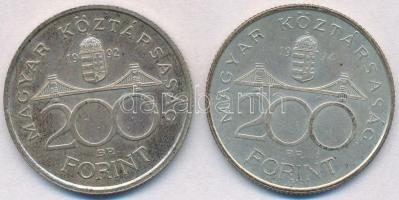 1992-1994. 200Ft Ag "MNB/Deák" (2x) T:2 patina