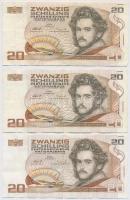 Ausztria 1986. 20Sch (3x) T:III 
Austria 1986. 20 Schilling (3x) C:F
