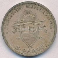 1938. 5P Ag "Szent István" T:2,2- patina, ph.
Adamo P8.1