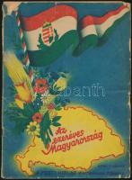 1938 Az ezeréves Magyarország. Képes Vasárnap. A Pesti Hirlap karácsonyi albuma, sok képpel, ragasztott címlappal, szakadozott, kissé hiányos borítóval.