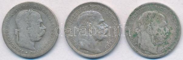 1895KB-1912KB 1K Ag "Ferenc József" (2xklf) + Ausztria 1894. 1K Ag "Ferenc József&quo...