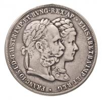 Ausztria 1879. 2G Ag "I. Ferenc József és Erzsébet királynő / Ezüstlakodalom" (24,32g) T:2...