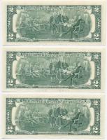 Amerikai Egyesült Államok 2003. 2$ zöld pecsét "Rosario Martin - John W. Snow" (3x) sorszá...