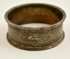 Ezüstözött alpakka szalvétagyűrű, Margit felirattal, d:5,5 cm