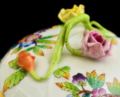 Herendi Viktória mintás rózsás bonbonier, kézzel festett, jelzett, hibátlan, eredeti sérült dobozába...