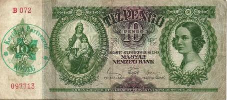 1930-41. 10P, 20P, 50P, 100P zöld "Kerületi Pártvezető-Kőszeg" felülbélyegzéssel T:II