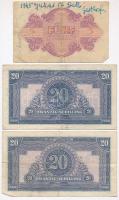 Ausztria / Szövetséges megszállás 1944. 5 Sch + 20Sch (2x) T:III,III- 
Austria / Allied occupation ...