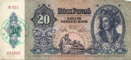 1930-41. 10P, 20P, 50P, 100P zöld "Kerületi Pártvezető-Kőszeg" felülbélyegzéssel T:II