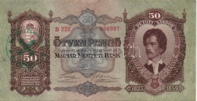 1930-41. 10P, 20P, 50P, 100P zöld "Kerületi Pártvezető-Kőszeg" felülbélyegzéssel T:II