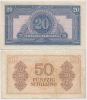 Ausztria / Szövetséges megszállás 20Sch + 1944. 50Sch T:II-,III- 
Austria / Allied occupation 1944....