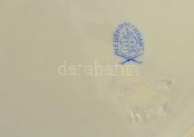 Herendi Eton mintás lapostányér, 2 db, kézzel festett, jelzett, kissé kopott aranyozással, d: 25,5 c...