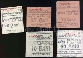 Románia/Máramaros (Maramures) 5klf típusú zsidó ortodox vágási jegy 20B (1x), 25B 2klf, 50B 2klf T:I,I-