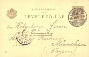 1899 Fiume, Kikötő. Ezredéves Kiállítás. Posner és fia litho. Brown 2 Kr Ga. s: Cserna K. (fa)