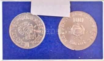 1973. 50Ft Ag + 100Ft Ag "Petőfi" pár eredeti, MNB plasztiktokban T:BU ragasztás a tokon 
...