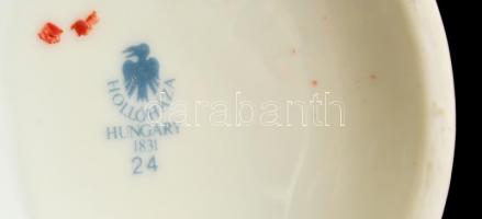 Hollóházi porcelán virágmintás váza, matricás, hibátlan, jelzett, m: 18 cm