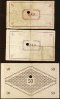 Pápa 1919. 3db klf "csekk" 10K,20K,50K T:II,III