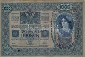 1902. 1000K andráskereszttel a piros "Magyarország" körbélyegzőn + német szöveg jobboldalo...