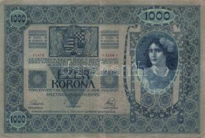 1902. 1000K szerb ellenbélyeggel és ellenbélyegzővel T:II