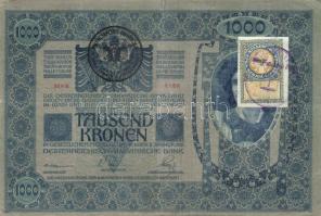 1902. 1000K szerb ellenbélyeggel és ellenbélyegzővel T:II