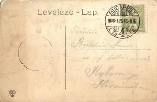 Budapest V. Erzsébet tér, park, bútor üzlet, Magyar Általános Kőszénbánya Rt. épülete (kopott sarkak...