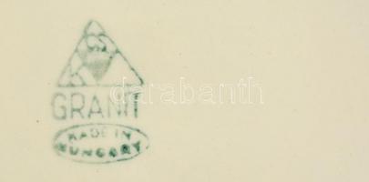 Gránit fehér tál, 2 db, jelzett, kopásnyomokkal, d: 20 és 23 cm