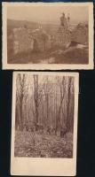cca 1919-1960 Magyar turista életképek, 4 db fotó ill. fotólap, egy részük hátulján feliratozva, kül...