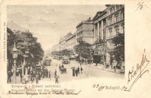 Budapest VIII. Kerepesi út (Rákóczi út), Nemzeti színház, villamosok. Divald Károly 375. sz. (EK)