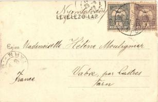 Budapest VIII. Kerepesi út (Rákóczi út), Nemzeti színház, villamosok. Divald Károly 375. sz. (EK)