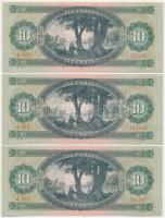 1962. 10Ft (3x) sorszámkövetők, nyomdai papírránc T:I