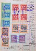 1923-1924 Forgalmi adó könyv (hiányos) benne közel 2.200 db forgalmi adó bélyeg