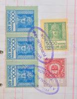 1923-1924 Forgalmi adó könyv (hiányos) benne közel 2.200 db forgalmi adó bélyeg