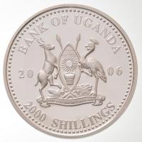 Uganda 2006. 2000Sh Ag "A labdarúgás halhatatlanjainak csarnoka - Libéria 1990-es évek / George...