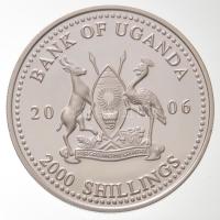 Uganda 2006. 2000Sh Ag "A labdarúgás halhatatlanjainak csarnoka - Argentína / Spanyolország 195...