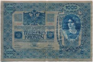1902. 1000K függőleges "Deutschösterreich" felülbélyegzéssel, mindkét oldala német + 1913....