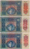 1902. 1000K függőleges "Deutschösterreich" felülbélyegzéssel, mindkét oldala német + 1913....