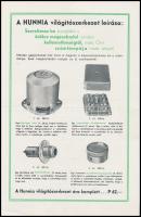 1929 Autórendszám világítás rendeletre felhívó reklámnyomtatvány, Csabai-Ékes Lajos (1896-1944) illu...