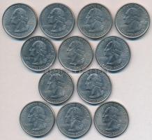 Amerikai Egyesült Államok 1999-2001. 25c Cu-Ni "50 állam" (12xklf) T:1-,2
USA 1999-2001. ...