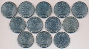 Amerikai Egyesült Államok 2001-2004. 25c Cu-Ni "50 állam" (12xklf) T:1-,2
USA 2001-2004. ...